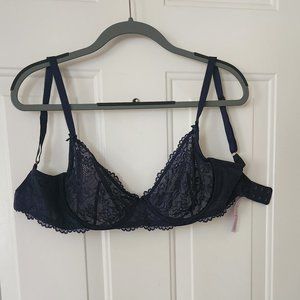 Navy Savage X Fenty Unlined Lace Bra